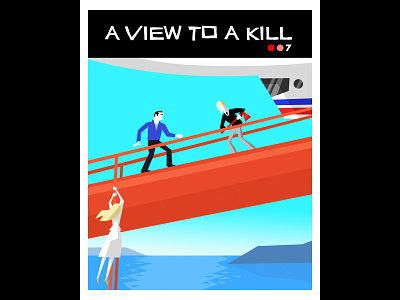 A VIEW TO A KILL book cover character design illustration james bond movie poster saul bass vector