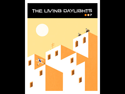 THE LIVING DAYLIGHTS book cover character design illustration james bond saul bass vector