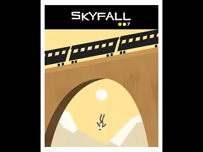 SKYFALL caricature character design illustration james bond minimalism saul bass vector