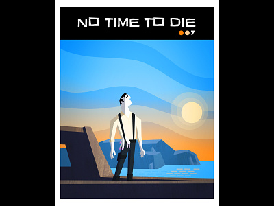 NO TIME TO DIE character design illustration james bond saul bass vector
