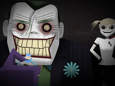 Joker & Harley animation batman dc comics illustration vector