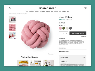 E-Commerce Shop Concept add to cart daily ui daily ui 012 daily ui 12 dailyui dailyui012 description e commerce shop ecommerce knot pillow shopping ui