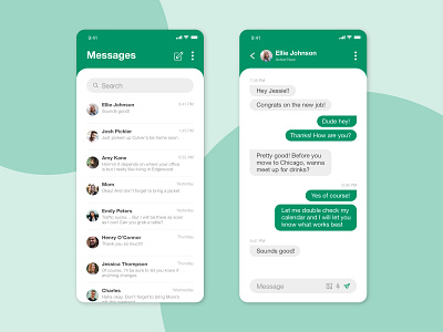 Messaging Concept 013 active now daily ui daily ui 013 direct messaging message messages mobile sketch