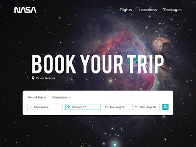 Landing Page daily ui landing page nasa orion nebula