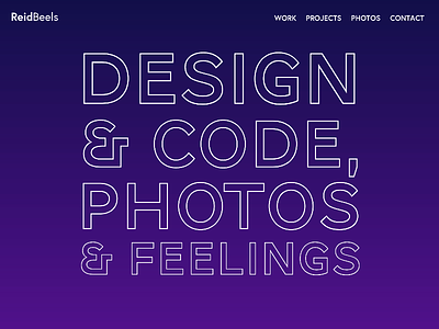 Personal Site Splash Page code design feelings personal site photos
