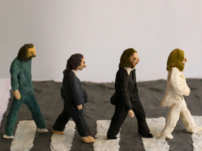 Plasticine Abbey Road abbey road beatles humor illustration modeling clay plasticine sculpted illustration