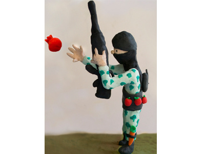 Vegan Terrorist Sculpted Illustration modeling clay plasticine sculpted illustration vegan