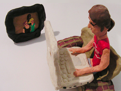 Old Selfportrait americas next top model humor illustration macbook modeling clay sculpted sculpture illustration self portrait tv