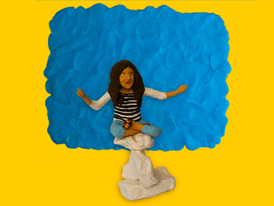 Modest modeling clay sculpture illustration