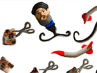Bibi Illustration Detail Nassrallah humor israel making of modeling clay sculpture illustration
