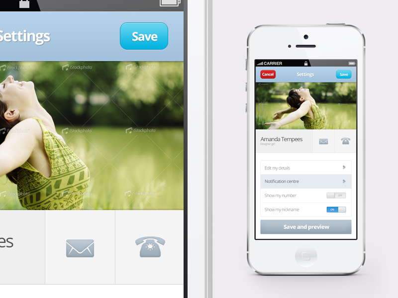 Free mobile settings screen by Tempees.com | Dribbble ...
