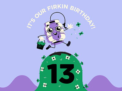 13th Firkin Birthday! ale beer birthday brewer brewery design illustration illustrator keg minimal tap taproom tshirt
