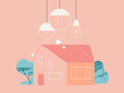 Make Your Home Shine buyer house illustration lightbulb mortgage pattern pendant realestate seller shimmer texture value