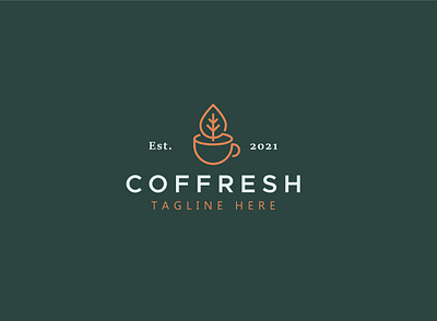 Coffresh brand coffee cup fresh geometric logo