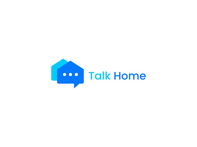 Talk Home blue branding chat design home house logo minimalist mobile app property real estate talk