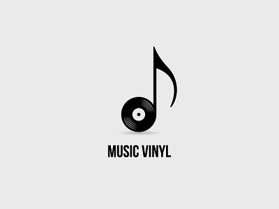 Music Vinyl brand identity logo music note studio vinyl