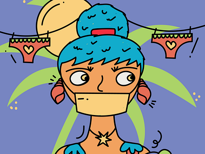 Challenge #FunWithFaces with Charly Clements cartoon girl illustration summer