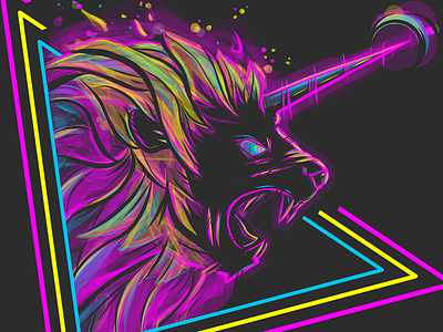 The Lionicorn adobe draw color digital art illustration ipad art