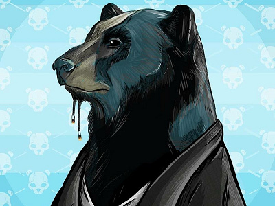 Black Bear(d) adobe draw apple pencil art design digital art illustration illustration art ipad vector