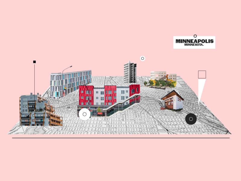 Affordable Housing 2d animation design gensler gif illustration inclusivity map mixed media