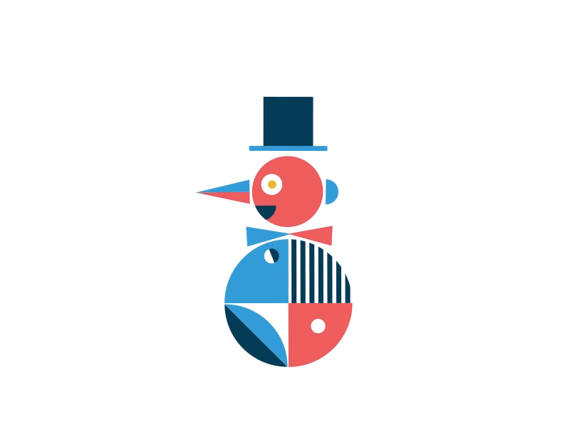 Snowman | Affirm Holiday 2d animation gif illustration