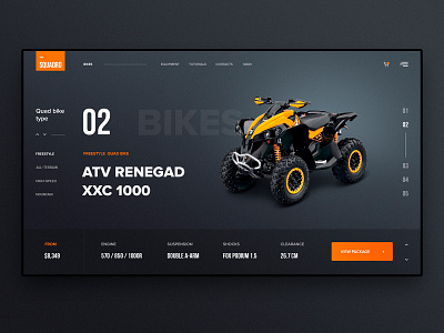 SQUADRO Website Concept 2 Screen bike dailyui design graphic design inteface quad bike ui ui ux design user inteface ux web web design website