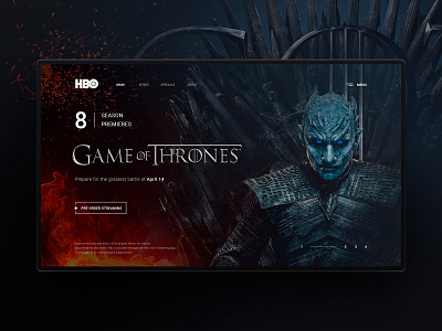 Game of Thrones - 8 Season Premiere (Website Design Concept)