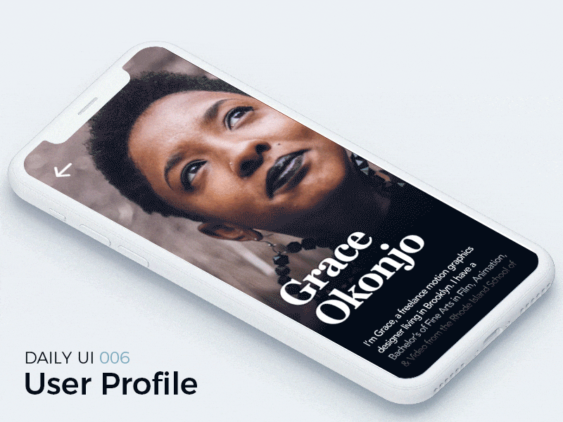 User Profile animation dailyui gif iphone x mobile portrait profile resume user user flow