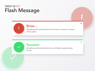 Flash Message button dailyui error flash message message pop up popup success ui ux