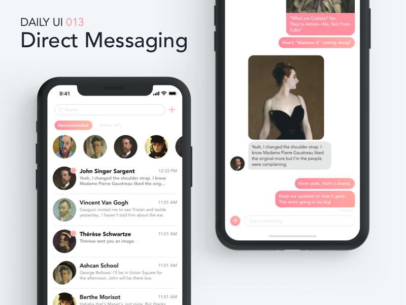 Direct Messaging uiux interface ux ui iphone x messages message messaging chat mobile app dailyui