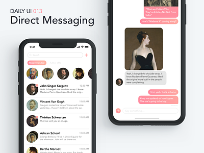 Direct Messaging app chat dailyui interface iphone x message messages messaging mobile ui uiux ux