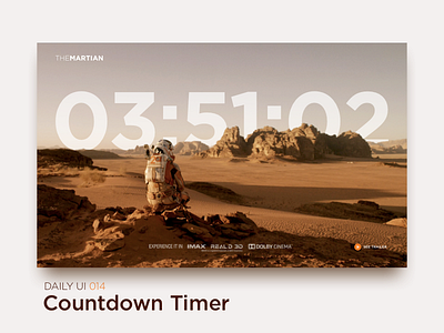 Countdown Timer countdown dailyui interface movie promo the martian timer trailer ui uiux ux web