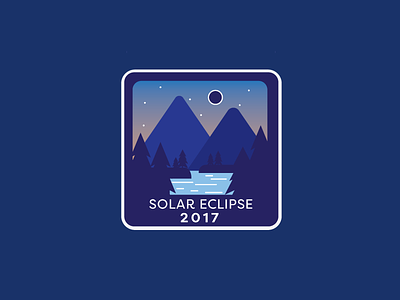 Solar Eclipse 2017 badge design eclipse logo moon mountains solar vector
