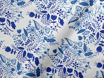 Blue Florals design flora floral florals flowers graphics illustration pattern plants surface pattern