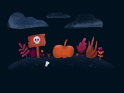 Spooky florals graveyard halloween halloween party illustration patterns pumpkin skulls spooky texture trickortreat vector