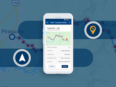 APP Condução (GPS para maquinista) app desenho invision mobile overflow sketch
