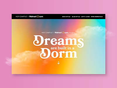Dreams are Built in a Dorm - Landing Page design graphic graphic design graphicdesign landingpage typography web web design website design