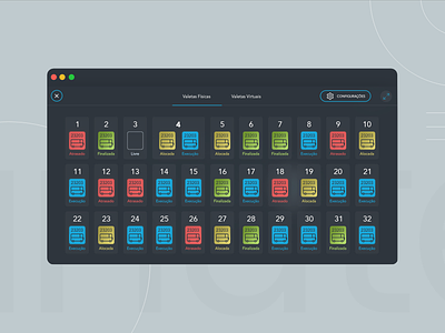 Bus box UI garage control bus color colorful ui dark ui dark version garage grid hud icon list view modular list transport uiux