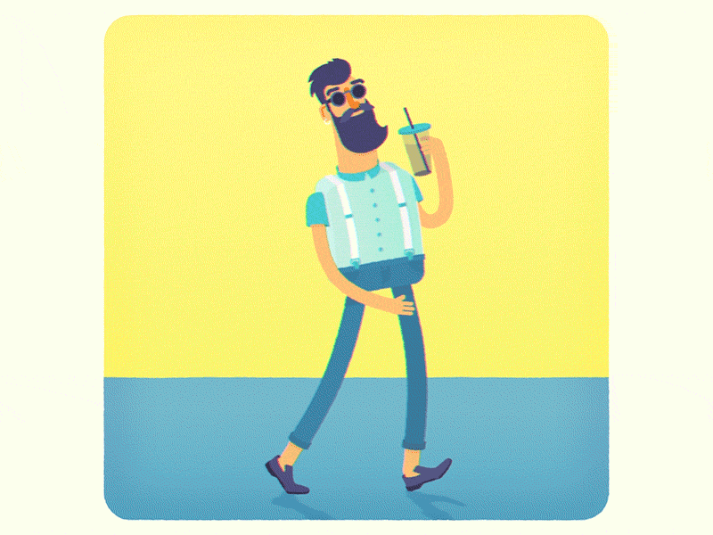 Hipster walking animation character colors design drawing hipster illustration motion motion design walking
