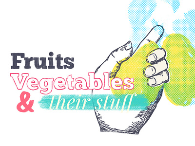 Fruits and vegetables collage collage art colors drawing fruits hand illustration vegetables vintage