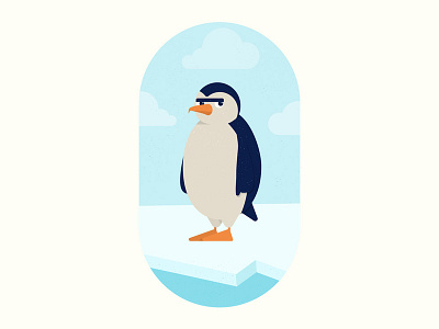 Cranky Penguin animal character color colors drawing face flat graphic illustration modern vector