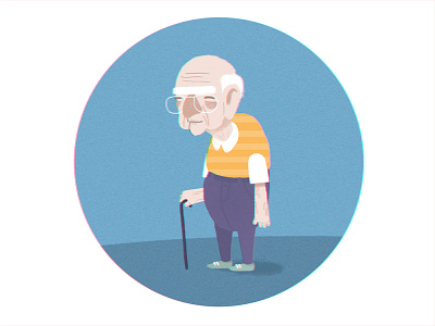 Old man character colors drawing graphic illustration old old man