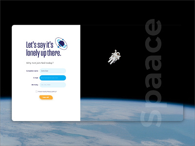 Recruiting for Spaace daily ui dailyui joining registry space ui uidesign ux web