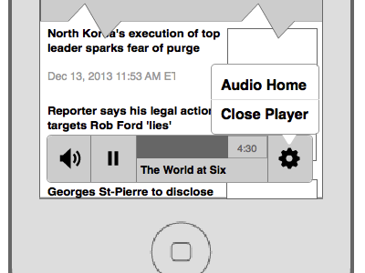 Mobile audio player concept audio mobile wireframe