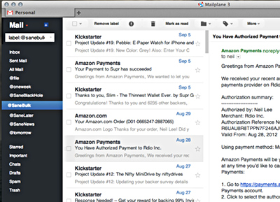Passerine: A Sparrow theme for Gmail gmail mail skin theme