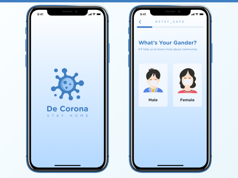 De Corona - COVID-19 App - Sign up app covid covid 19 health mobile mobile ui stayhome staysafe ui ux