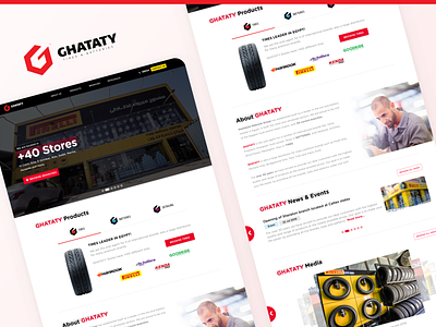 GHATATY Website - Landing Page battery car home page home screen landing page red redesign tires ui ux web website website design