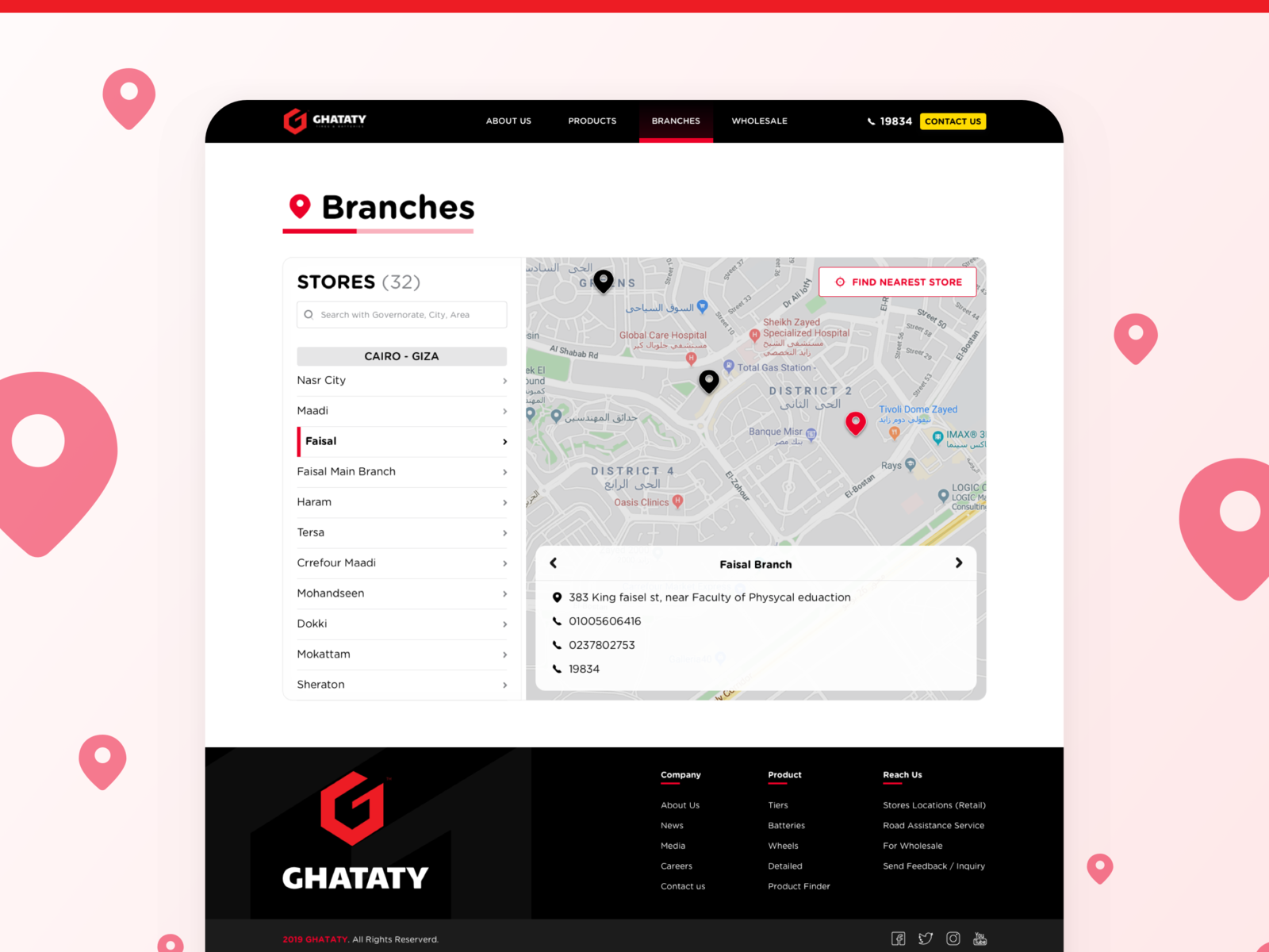 GHATATY Website - Branches Page by Khalifa on Dribbble