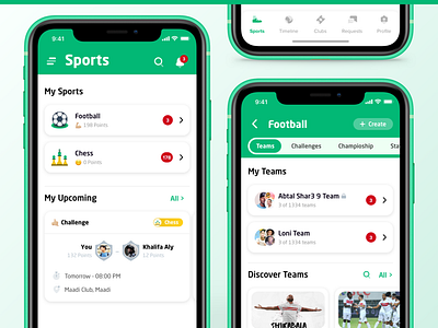 Social Sports App ⚽️Home, Upcoming, Sport, Tab bar