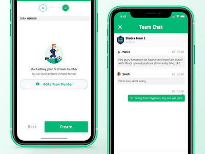 Social Sports App ⚽️Team Chat and Add a Team chat conversation design entrepreneurship illustration mobile mobile ui sport team ui ux wash washing